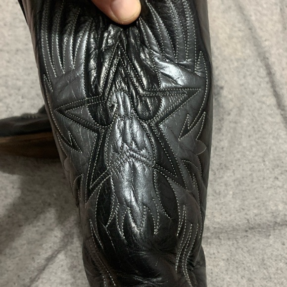 Boulet Cowboy Western Boots Men's Size 10 1/2  2E Black Eagle Leather Canada - Picture 15 of 16